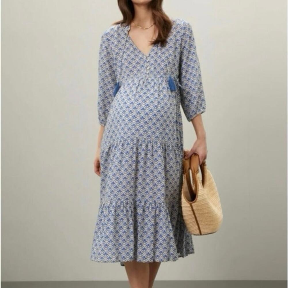 Ripe Mila Longline Tiered
Maternity blue Dress Medium